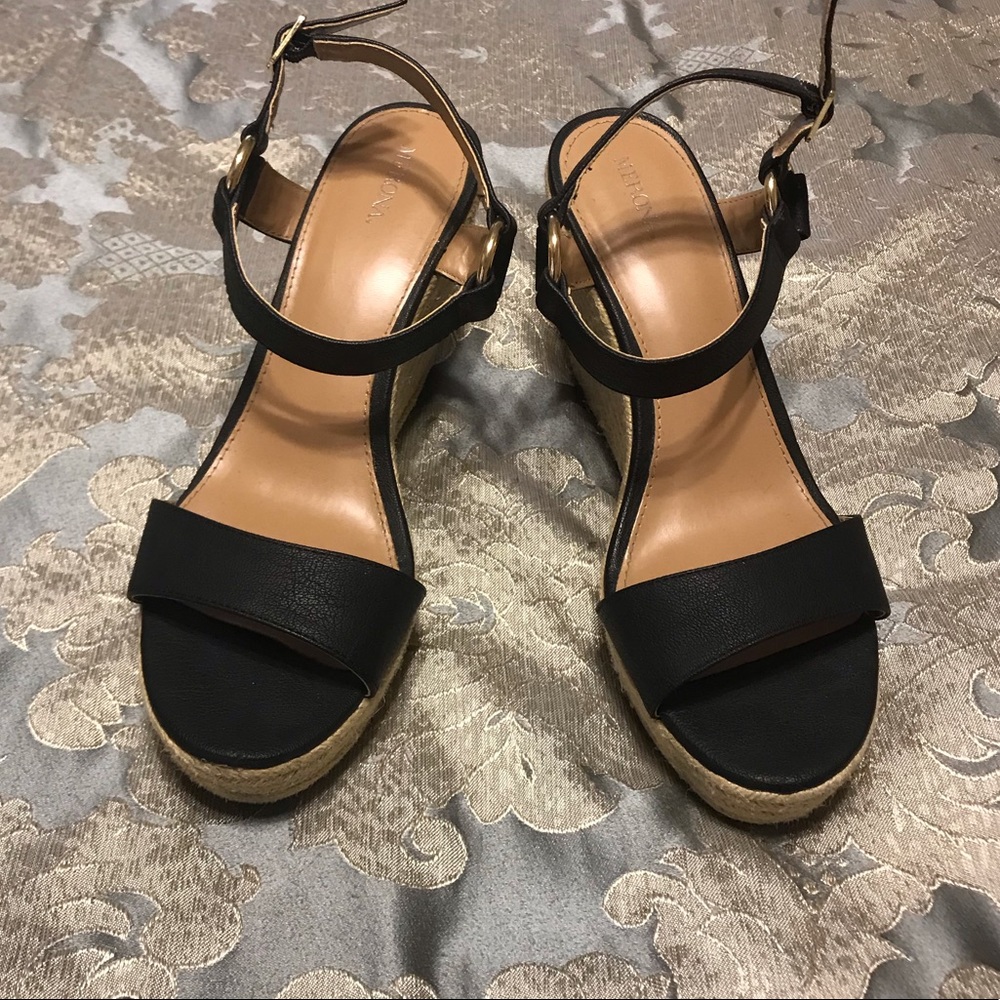 Merona black wedges